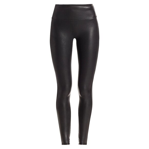 SPANX Pants - SPANXShape Slick Faux Leather Leggings in Black
